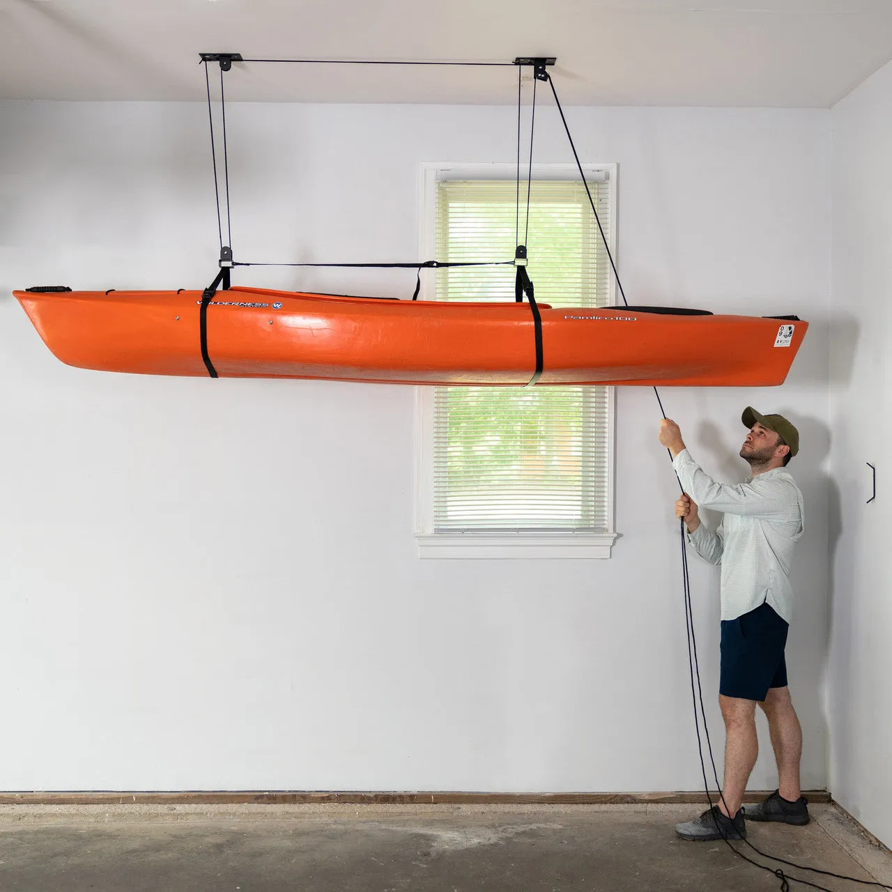 Essential Kayak Garage Ceiling Storage Hoist | Holds up to 150 lbs