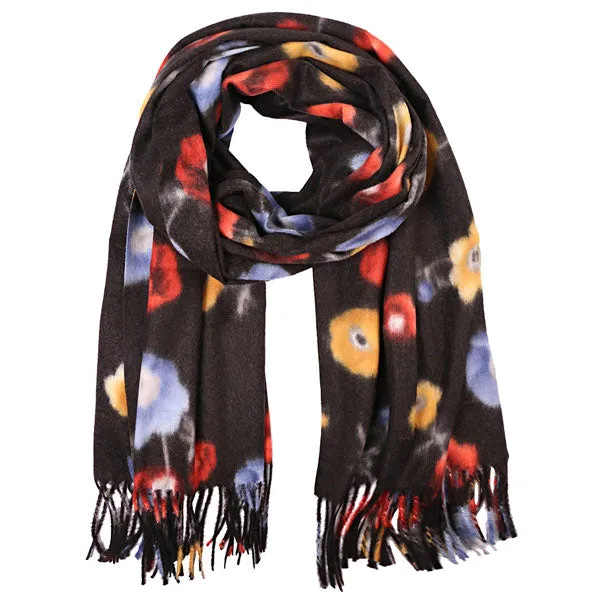 Fall Winter Fashionable Floral Fringe Scarf