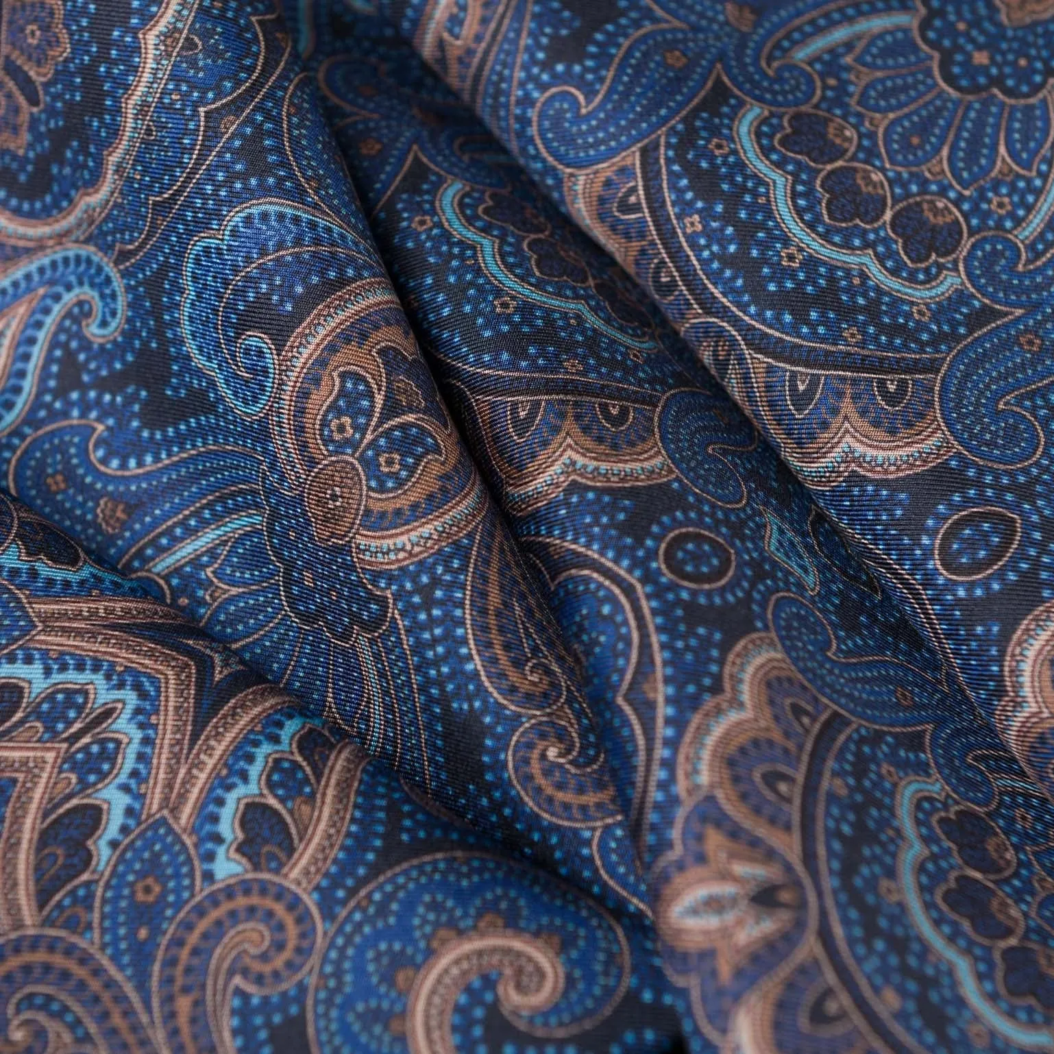 Ferrara - Silk Scarf - Blue & Brown