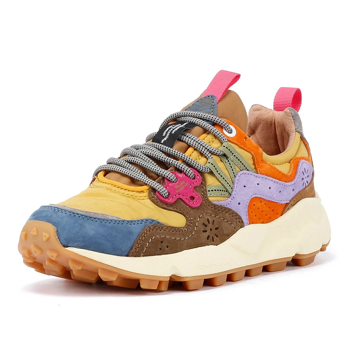 Flower Mountain Yamano 3 Suede Light Blue/Yellow/Brown Trainers