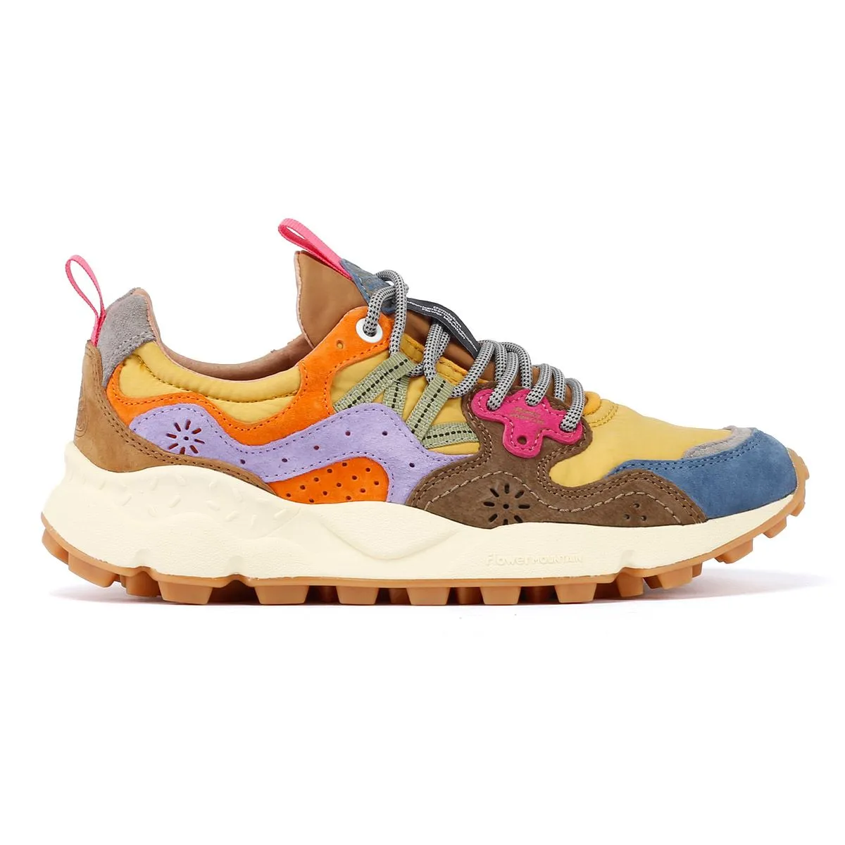 Flower Mountain Yamano 3 Suede Light Blue/Yellow/Brown Trainers