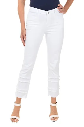 Frayed Tiered Denim Ankle Pant