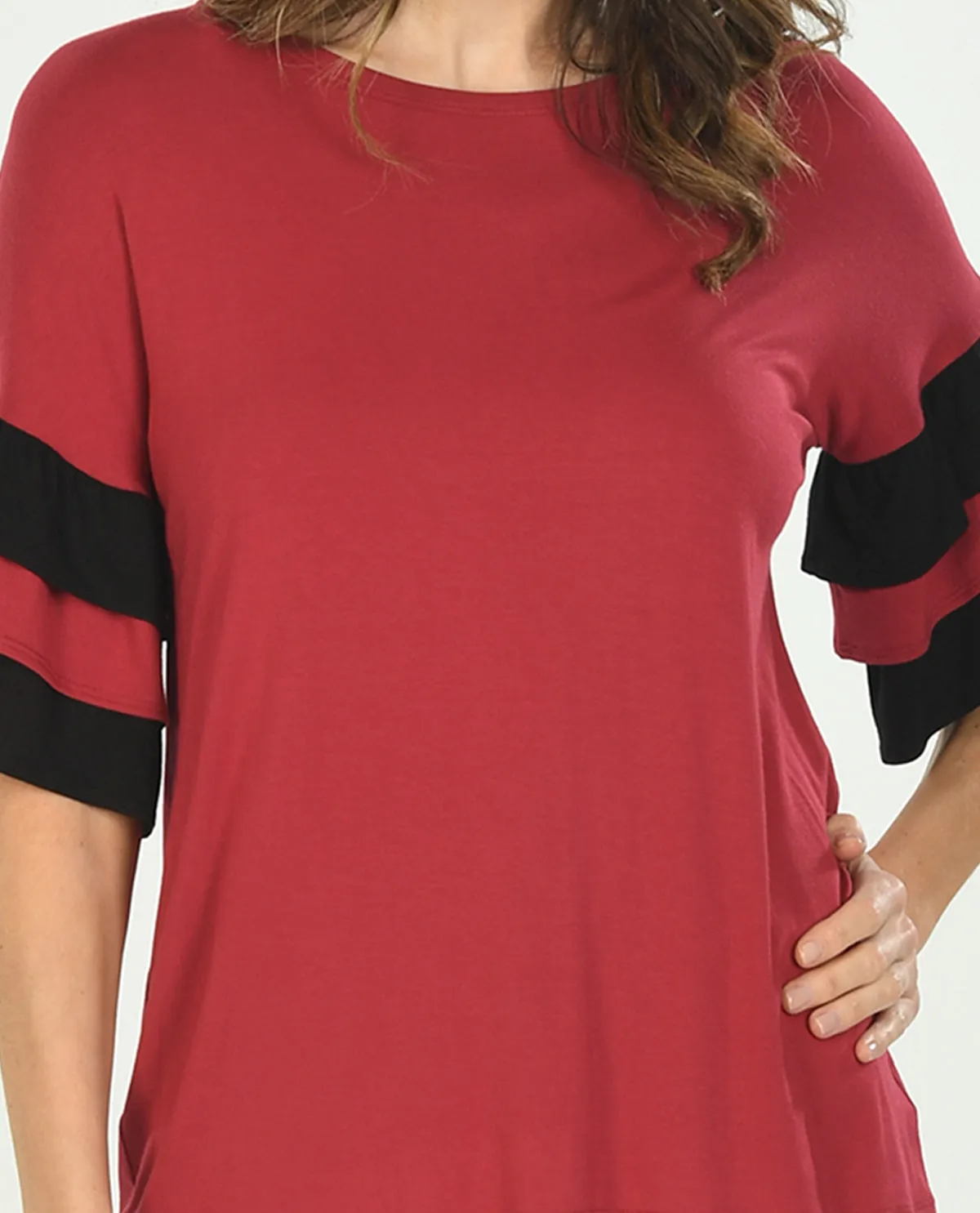 Game Day Top with Ruffle Sleeve