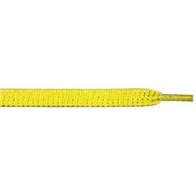 Glitter 3/8 Flat Laces - Neon Yellow (1 Pair Pack) Shoelaces