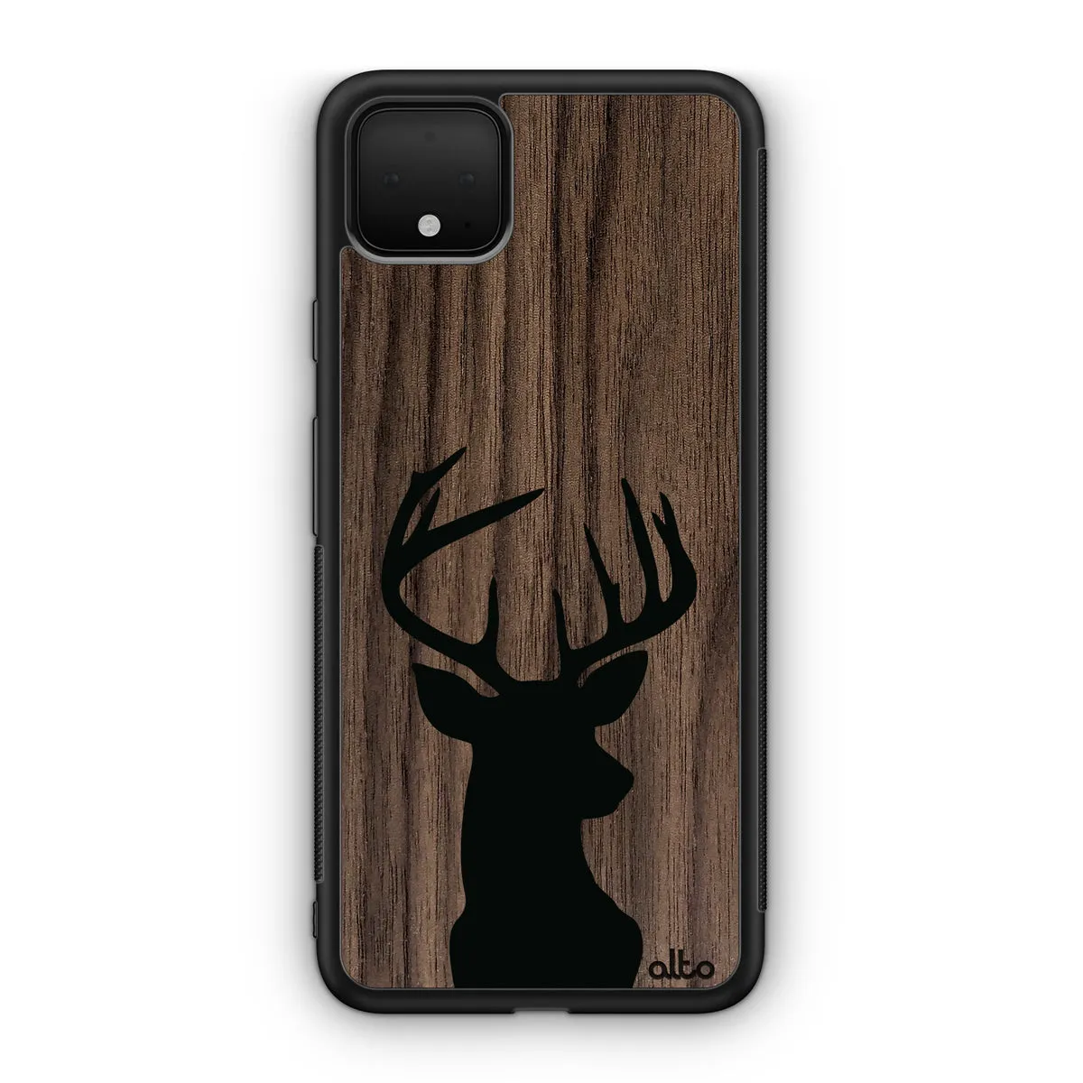 Google Pixel 6, 6Pro, 5A Wooden Case - Buck Design | Walnut Wood |Lightweight, Hand Crafted, Carved Phone Case