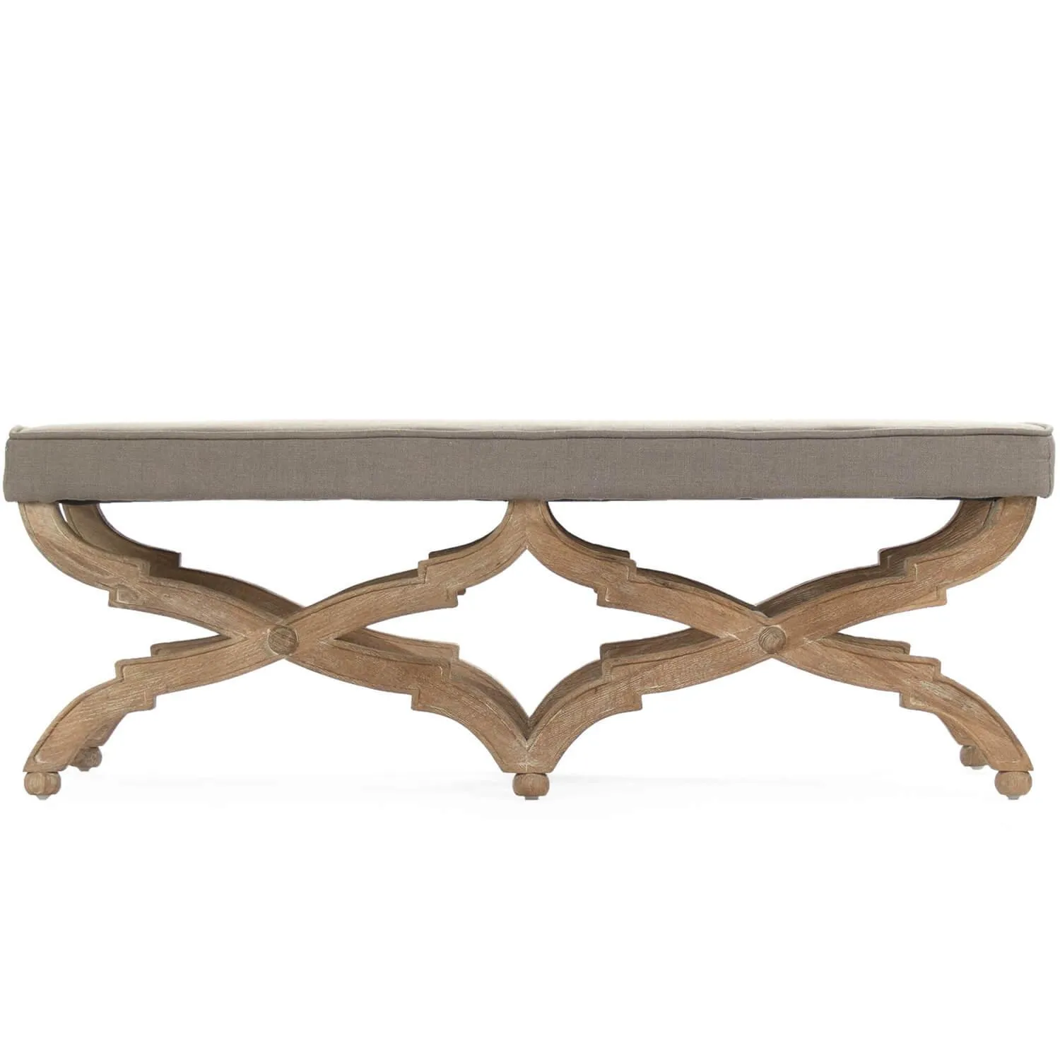 Gray Linen Crescenzo Bench