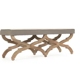 Gray Linen Crescenzo Bench