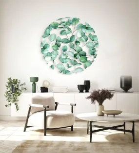 Green Plants Printed Transparent Acrylic Circle