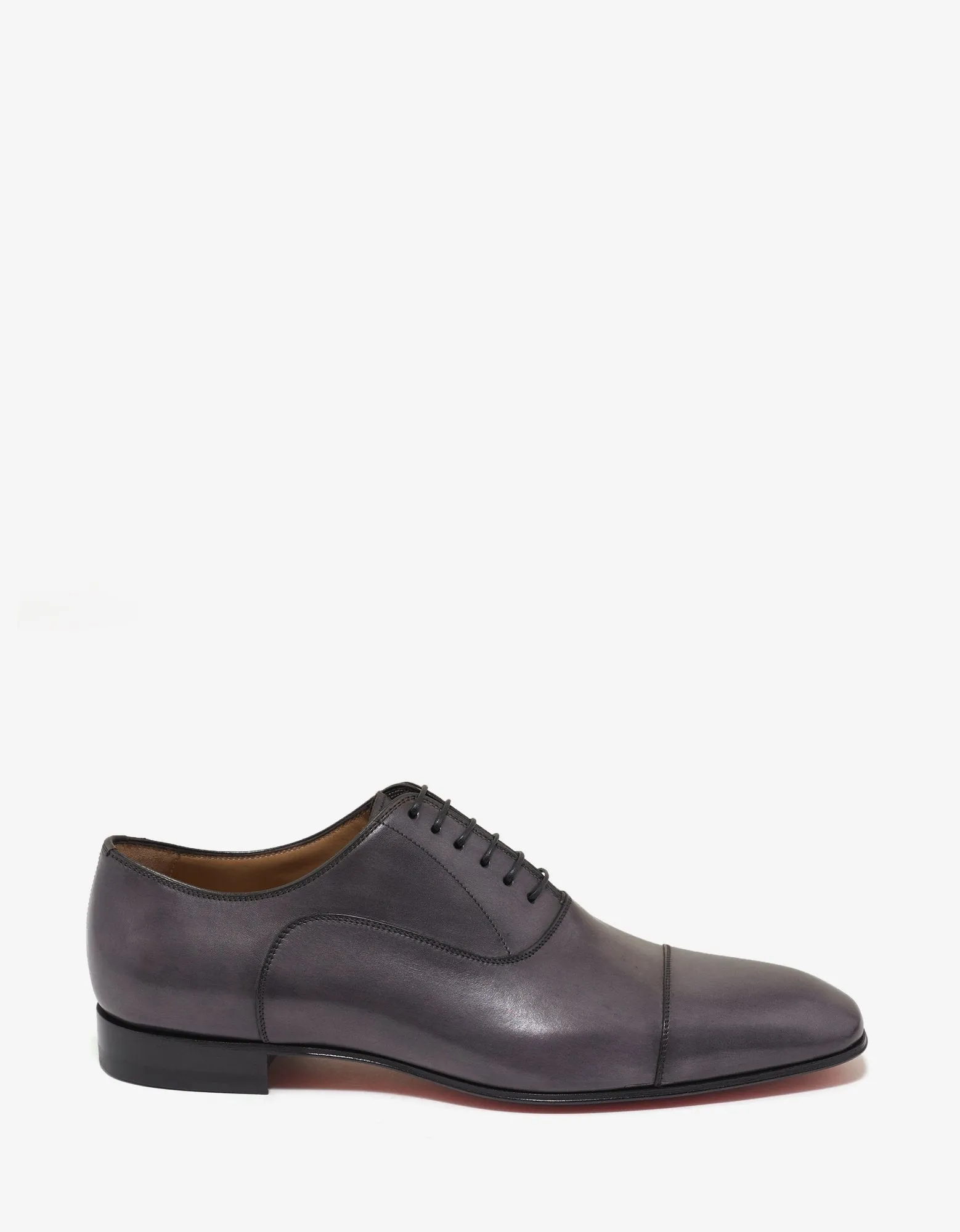 Greggo Flat Storm Grey Leather Oxford Shoes