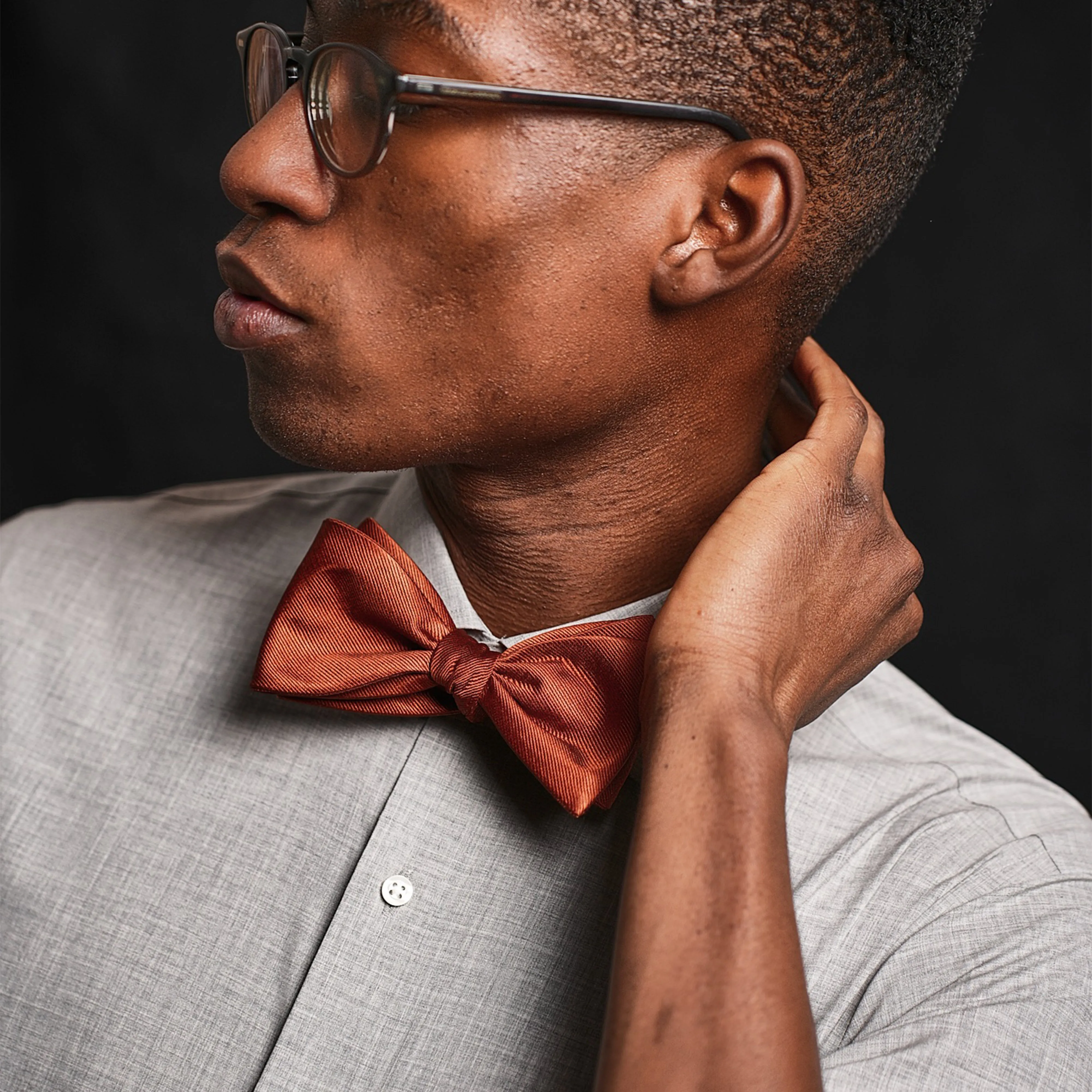 Grosgrain Solid Burnt Orange Bow Tie