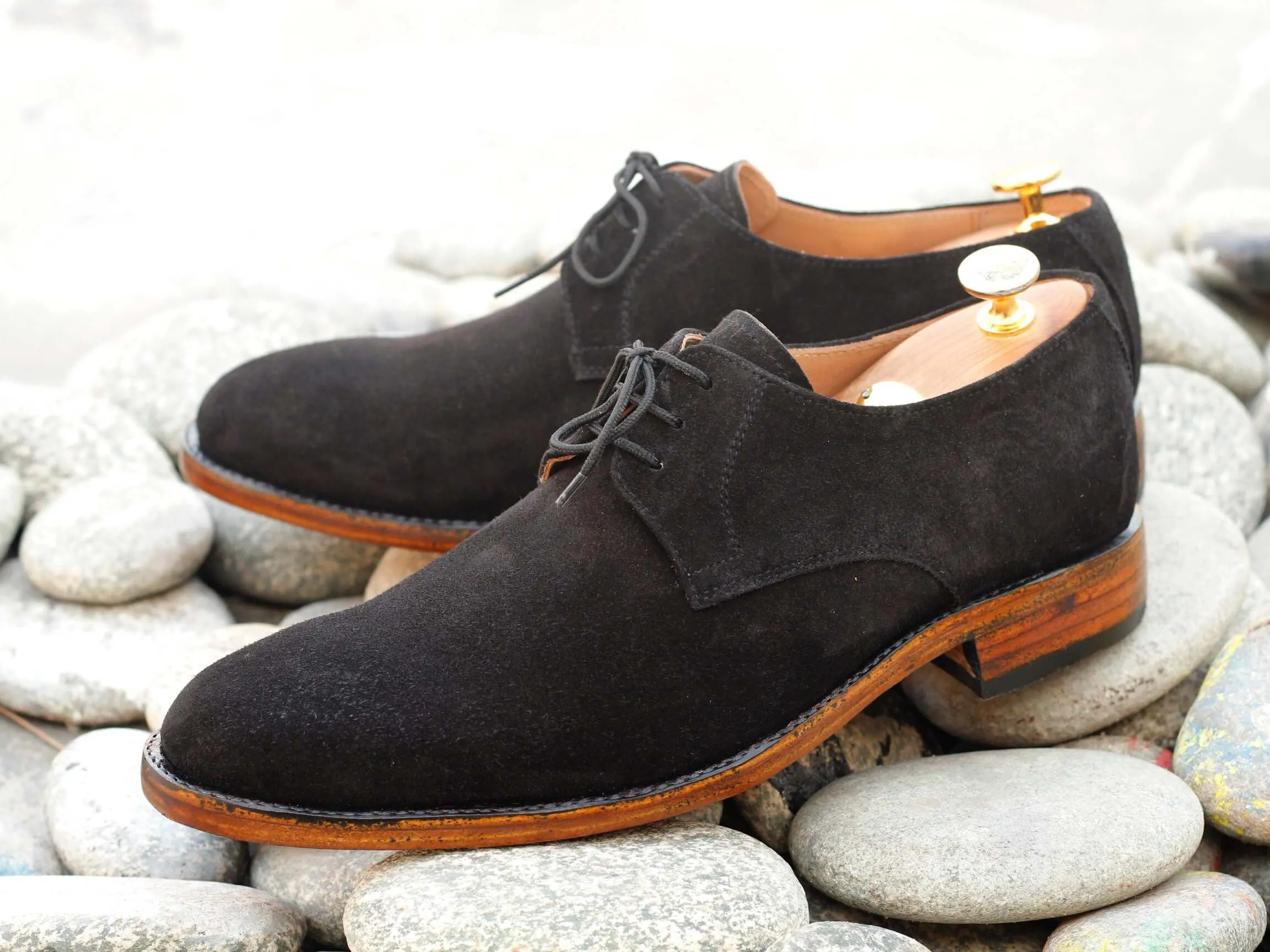 Handmade Men's Black Suede Derby Lace Up Shoes, Men Designer Dress Formal Luxury Shoes