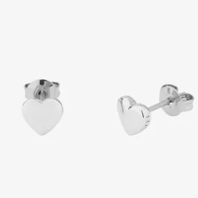 Harly Silver Tone Tiny Heart Stud Earrings Silver