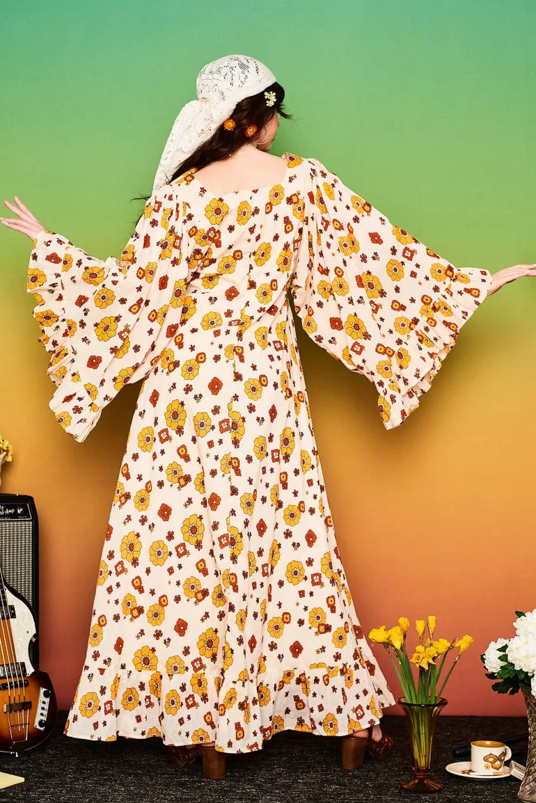 Here Comes The Sun Flared Sleeve Maxi Dress - UK18 - SSA412