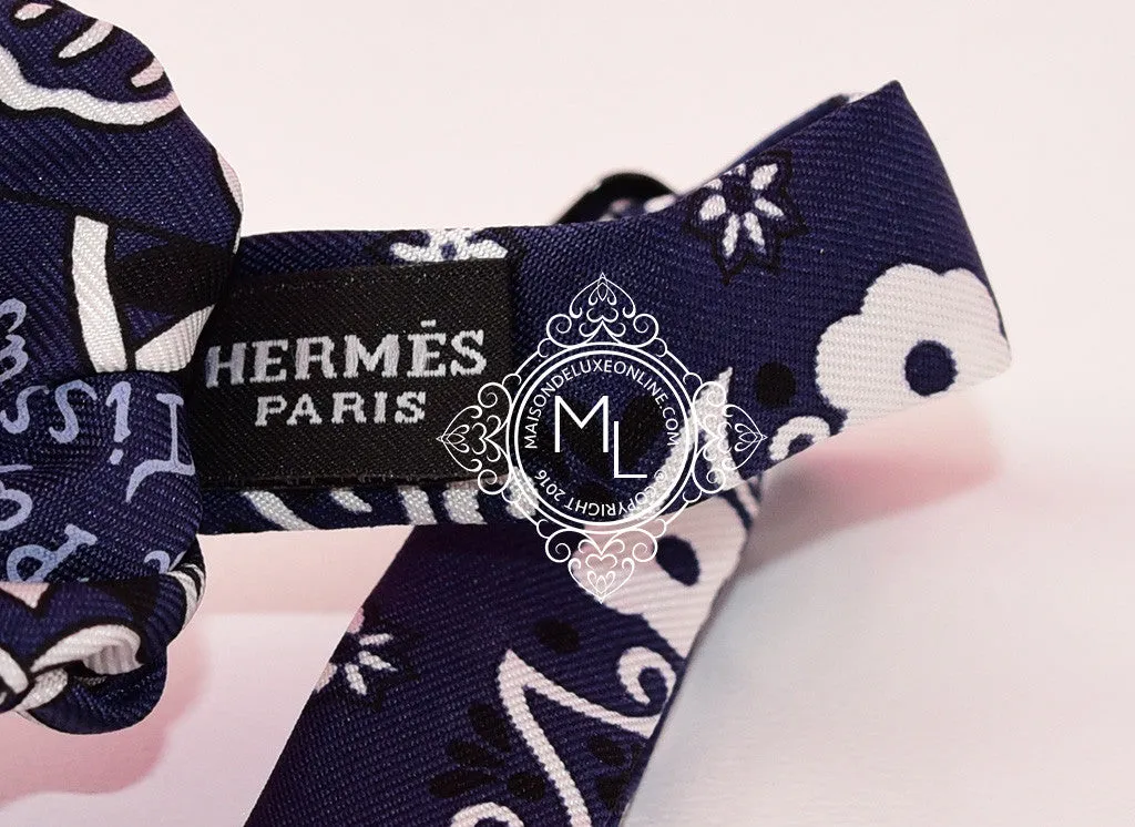 Hermes Blue Bow Tie Twilly