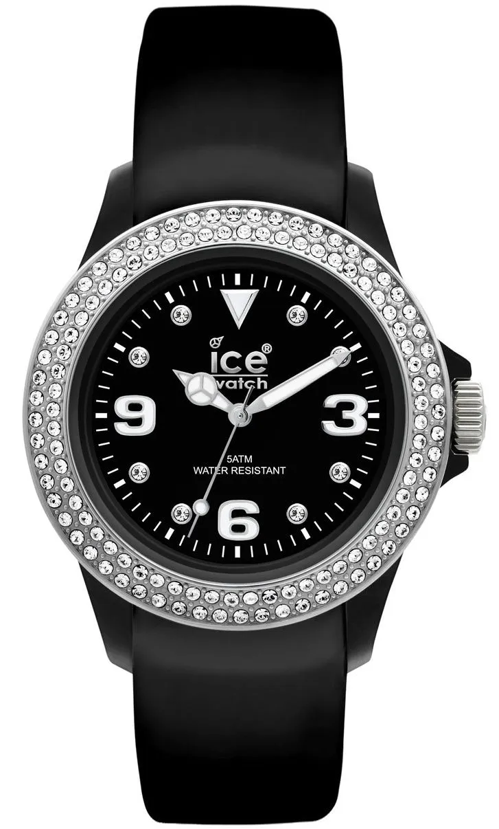 Ice-Watch Stone Tycoon Swarovski Crystals Black Polyamide & Steel Unisex Strap Watch ST.BS.U.L.10