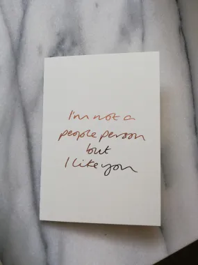 I'm Not a People Person But I Like You Card