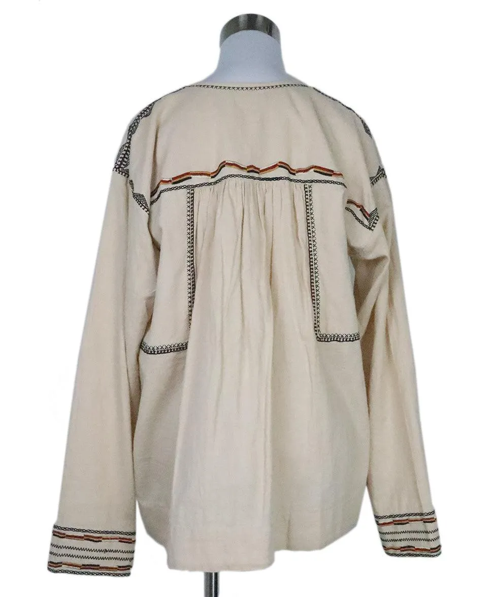 Isabel Marant Beige Embroidered Blouse sz 6