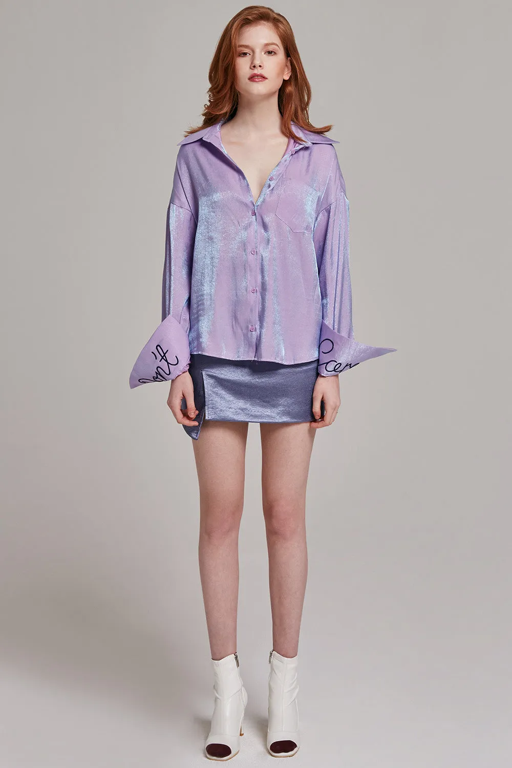 Jacqueline Iridescent Button-up Blouse