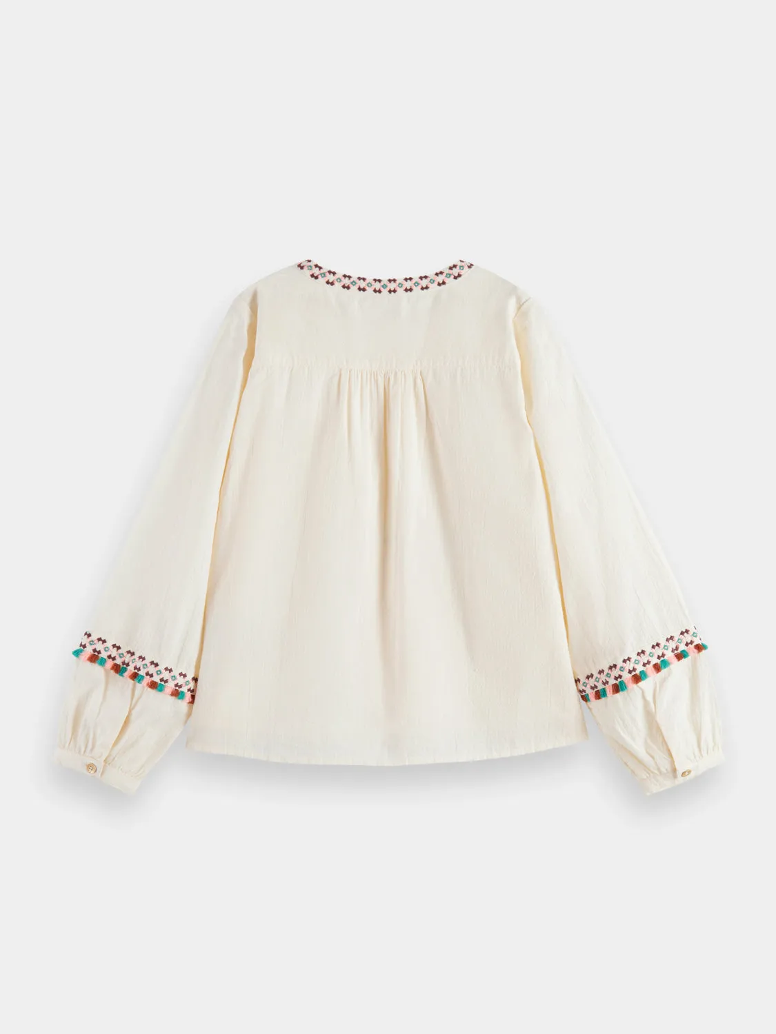 Kids - Embroidered long sleeved blouse