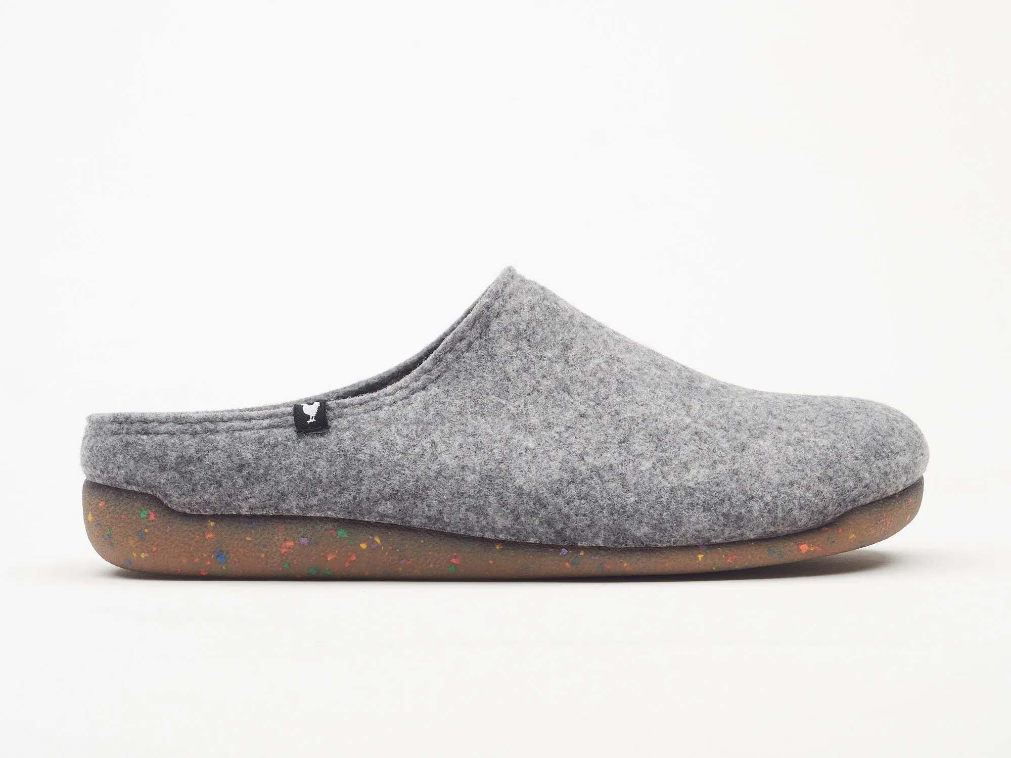 Koti soft eco felt mule slippers, rubber soles