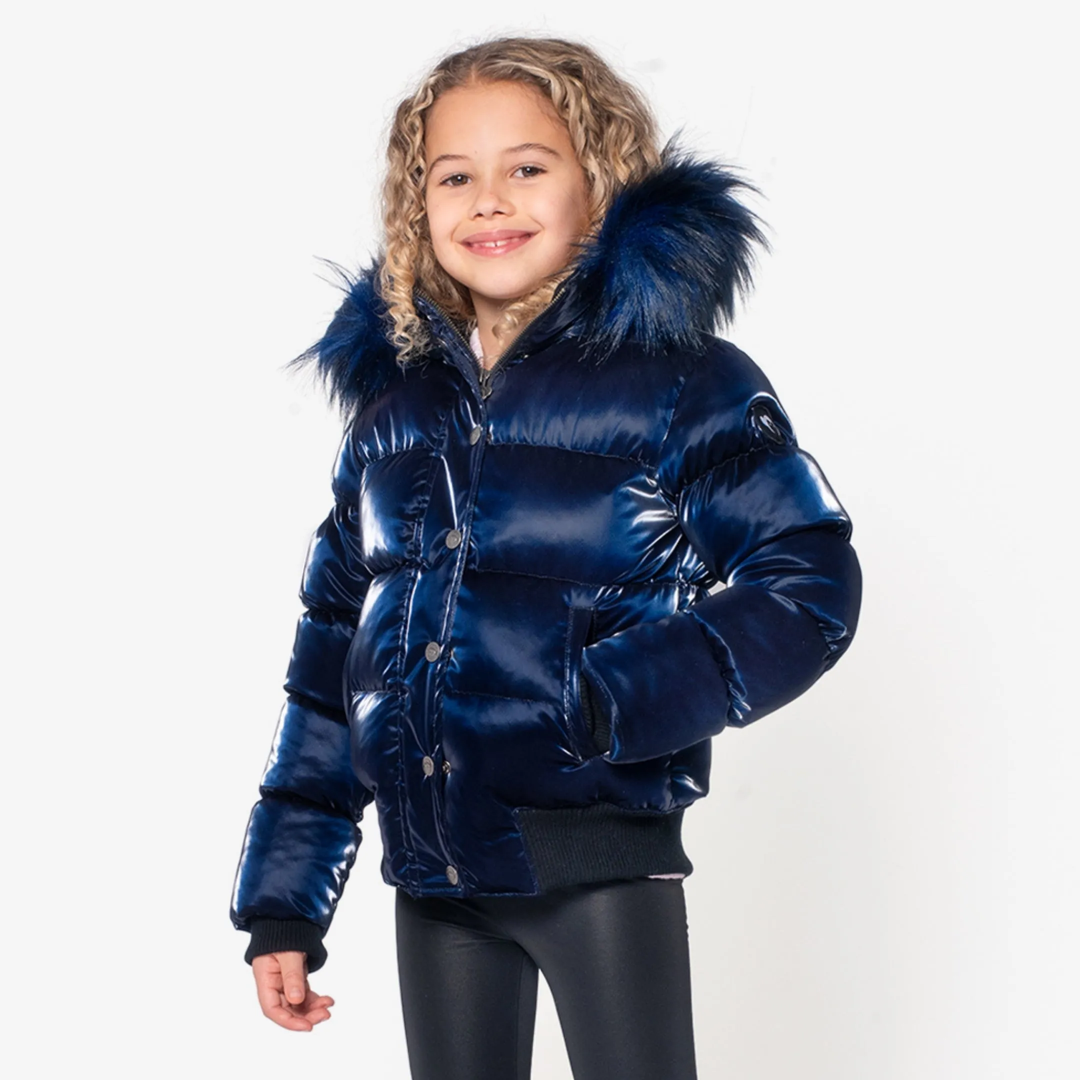 Kyla Puffer Coat | Navy Shine