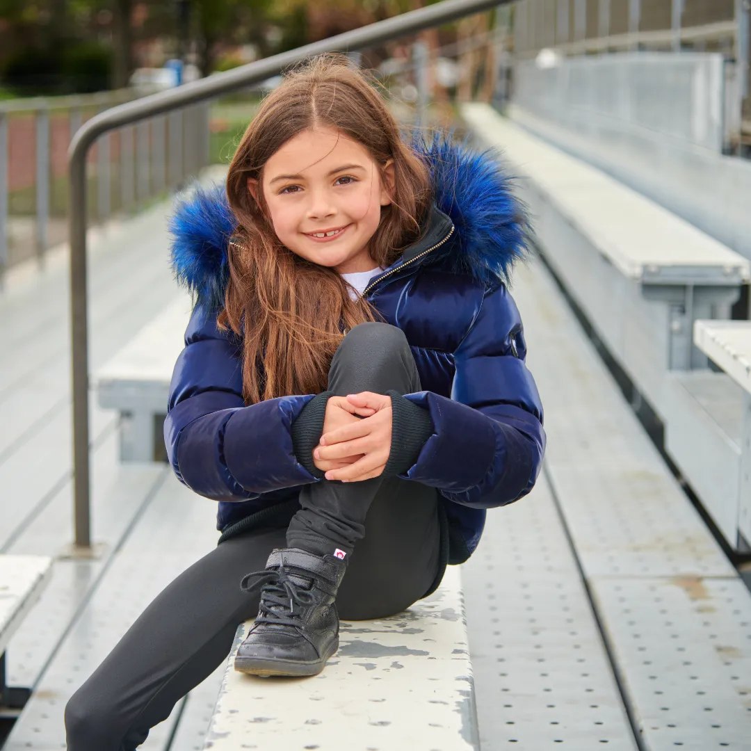 Kyla Puffer Coat | Navy Shine