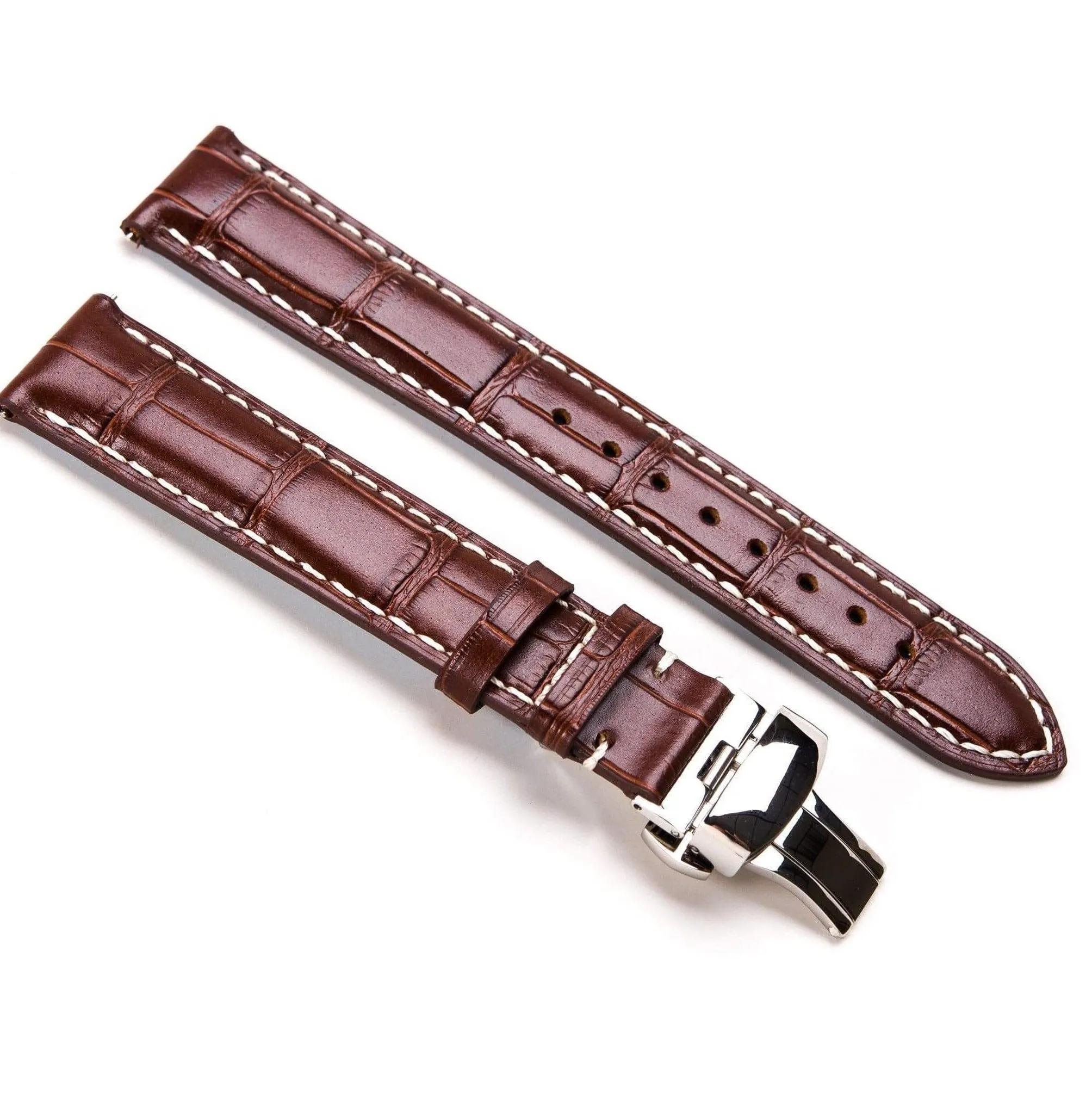 Leather Kwik Change - Brown Crocodile Grain