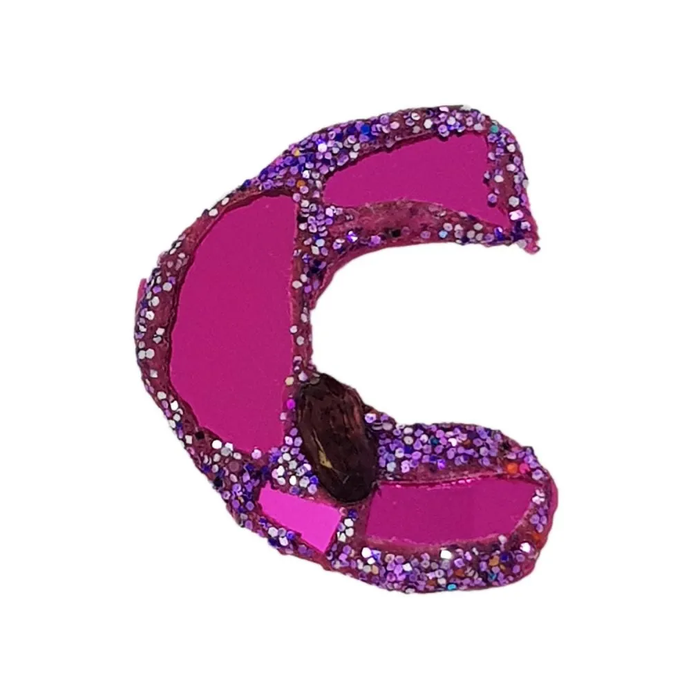 LETTER C -  PURPLE BROOCH