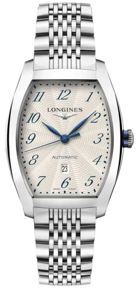 Longines Evidenza Automatic Stainless Steel Tonneau Silver Dial Date Unisex Watch L2.342.4.73.6