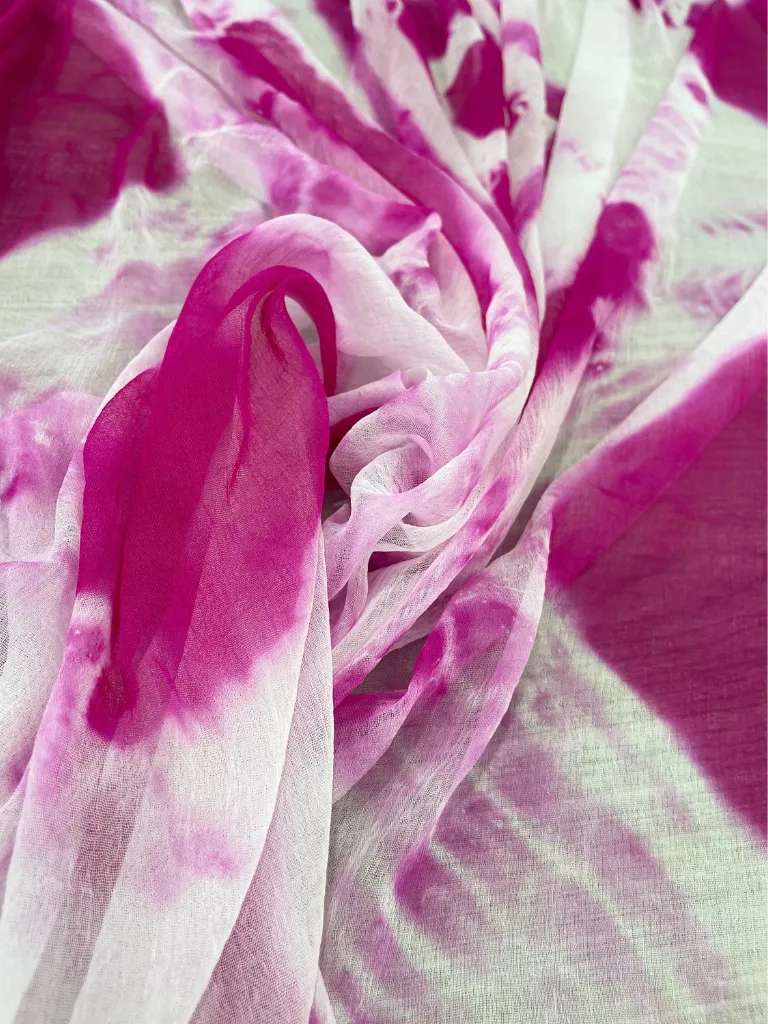 Magenta  Chiffon Tie & Dye Dupatta