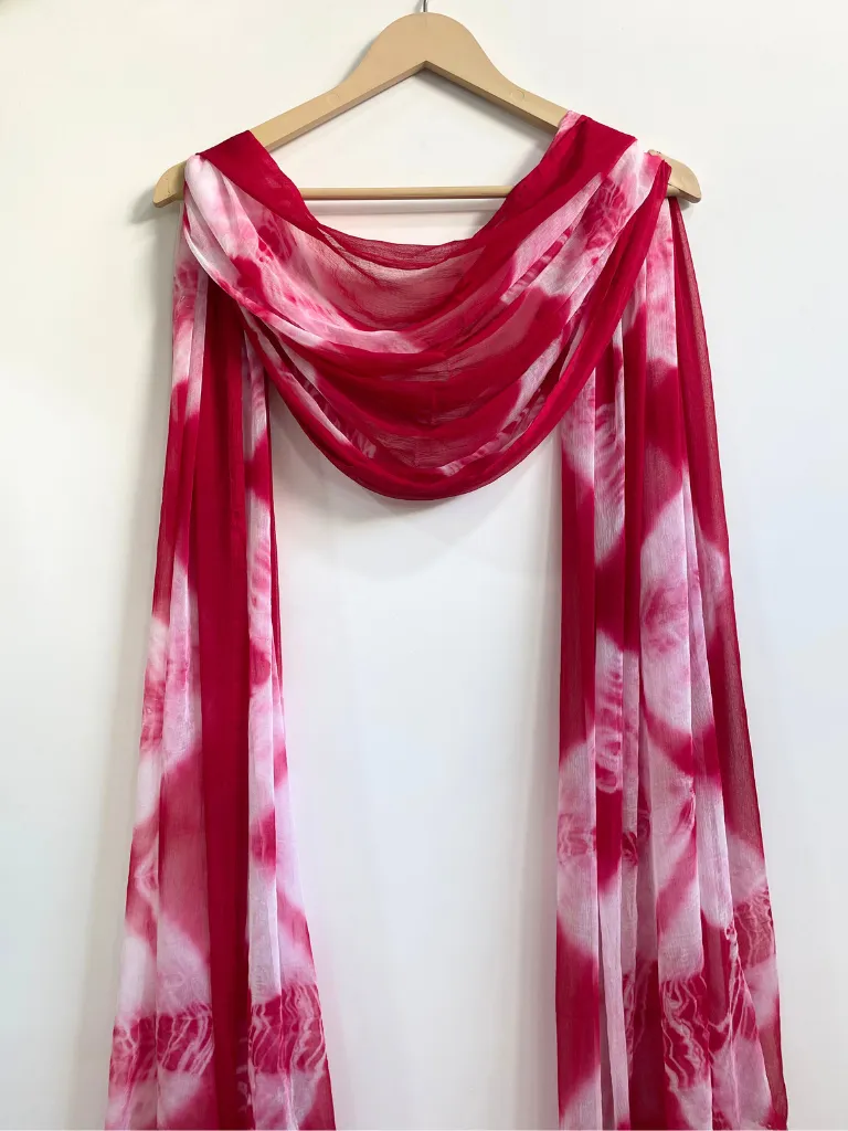 Marron Chiffon Tie & Dye Dupatta