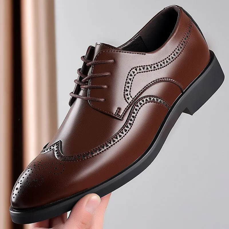 Men's Dress Cap Toe Shoes Wingtip Brogue Oxford Formal Shoes