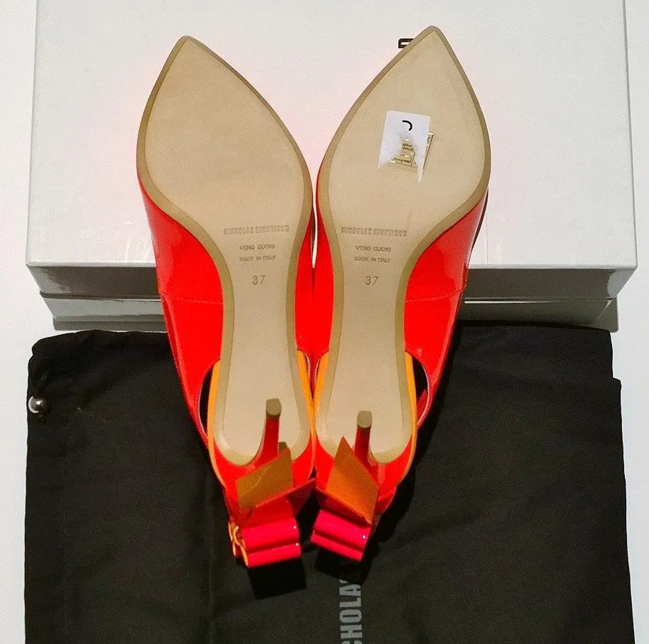 Nicholas Kirkwood Origami Bow Pumps Neon Sale Heels