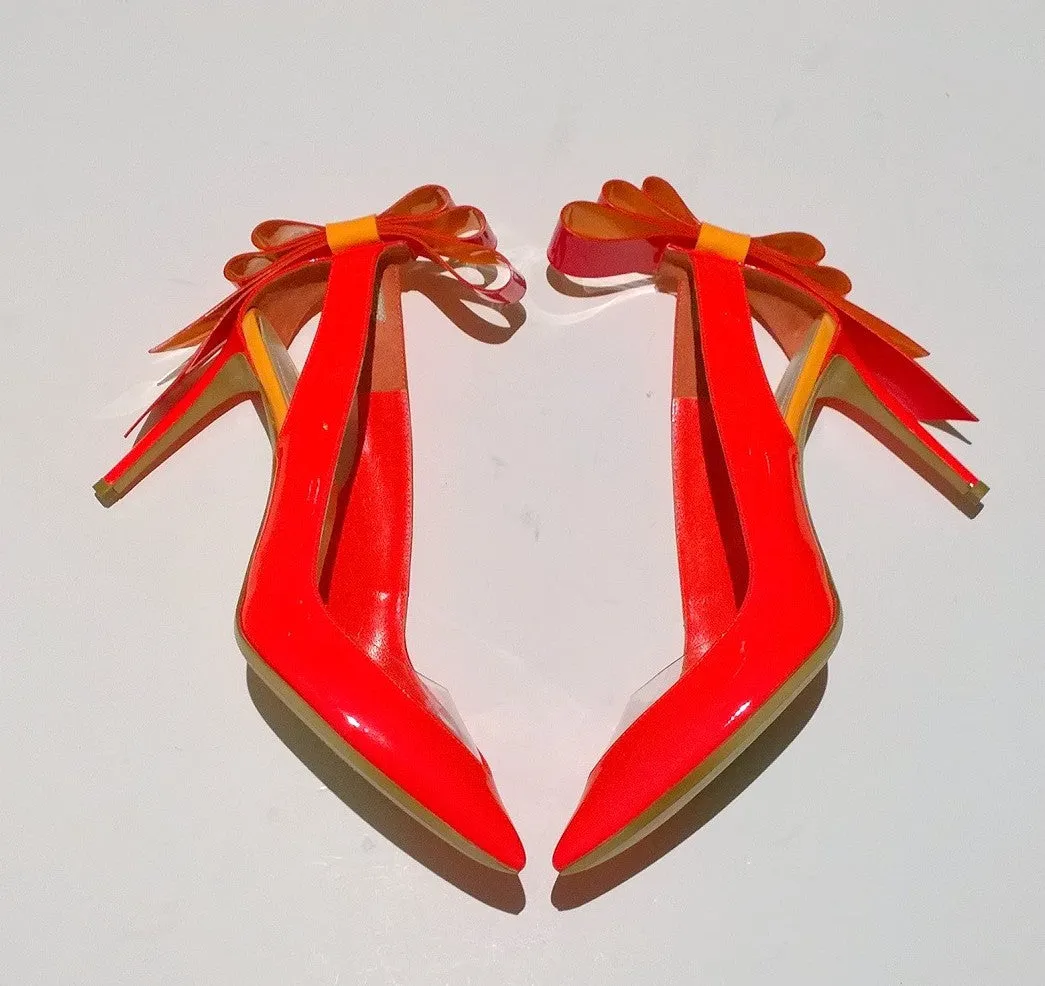 Nicholas Kirkwood Origami Bow Pumps Neon Sale Heels