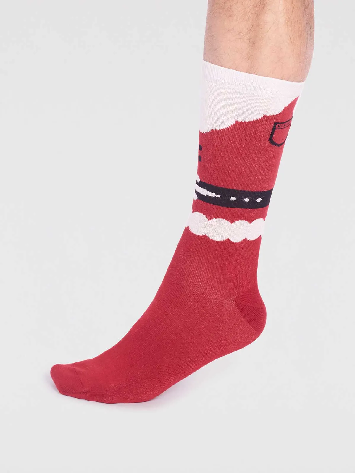 Nicholas Organic Cotton Christmas Jumper Socks In A Bag - Bright Red