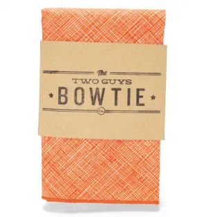 Orange Crosshatch Pocket Square