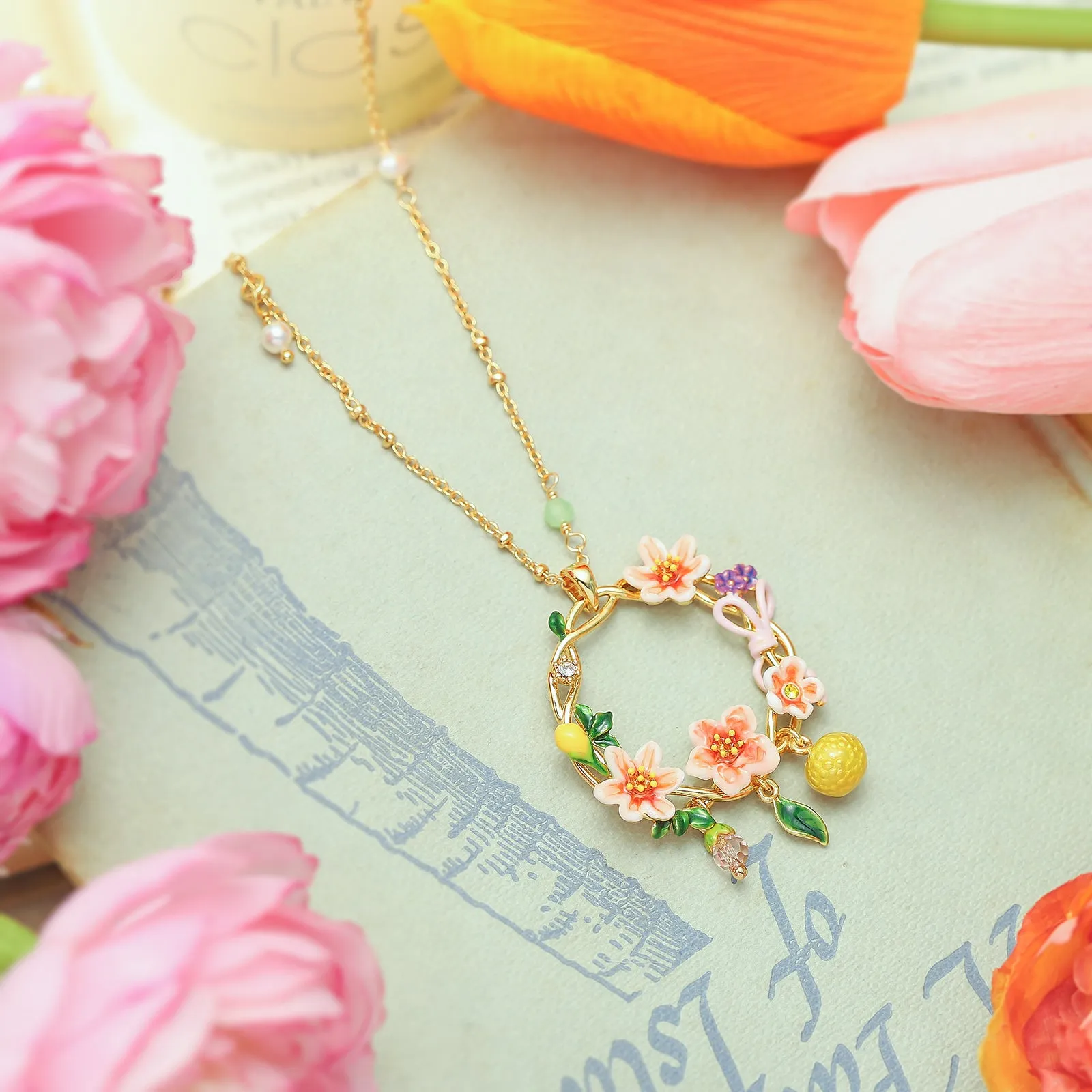 Orange Garland Necklace