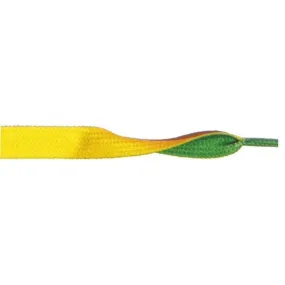 Printed 3/8 Flat Laces - Yellow/Green (1 Pair Pack) Shoelaces