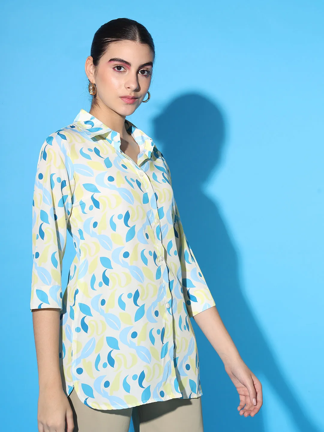 Printed Lemon Silk Shirt