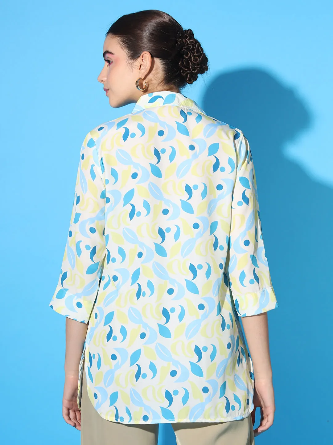 Printed Lemon Silk Shirt