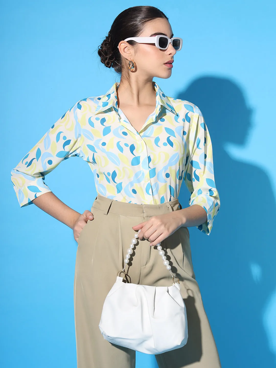 Printed Lemon Silk Shirt