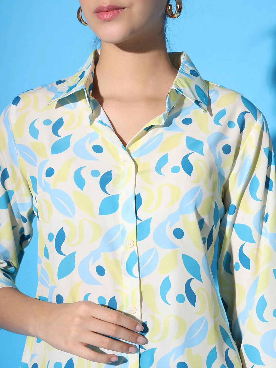 Printed Lemon Silk Shirt