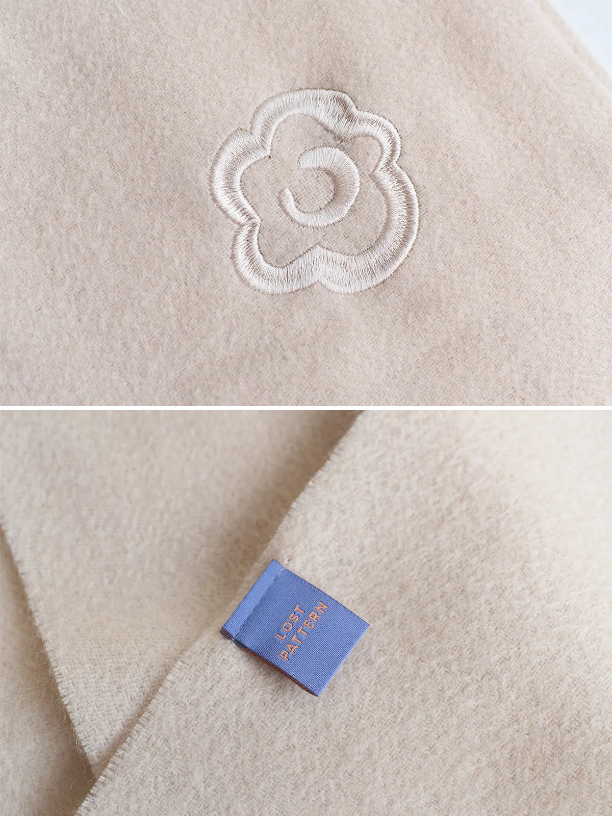 "Lost in Warmth" Classic Cashmere Scarf - Cream