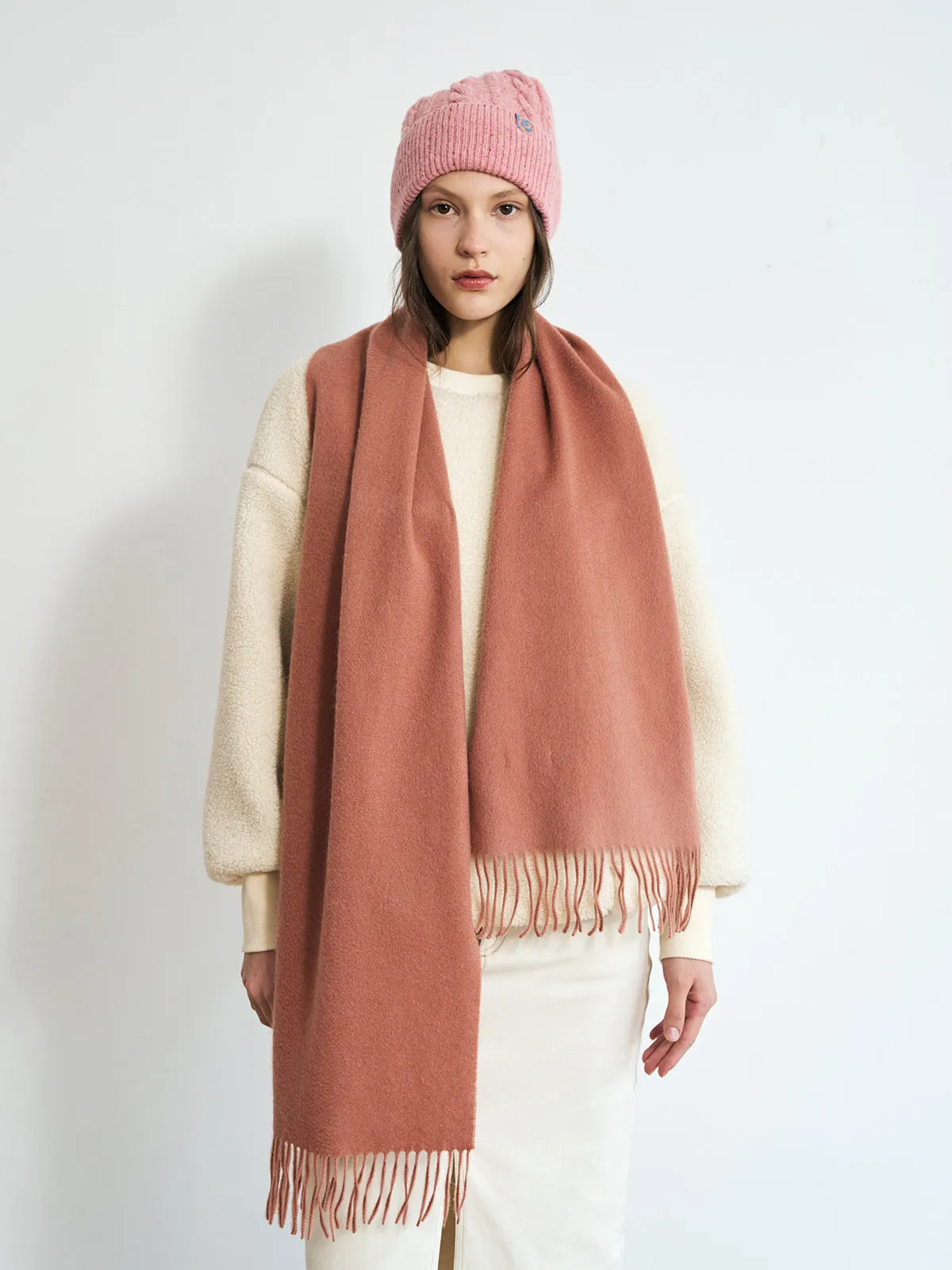 "Lost in Warmth" Classic Cashmere Scarf - Dusty Rose