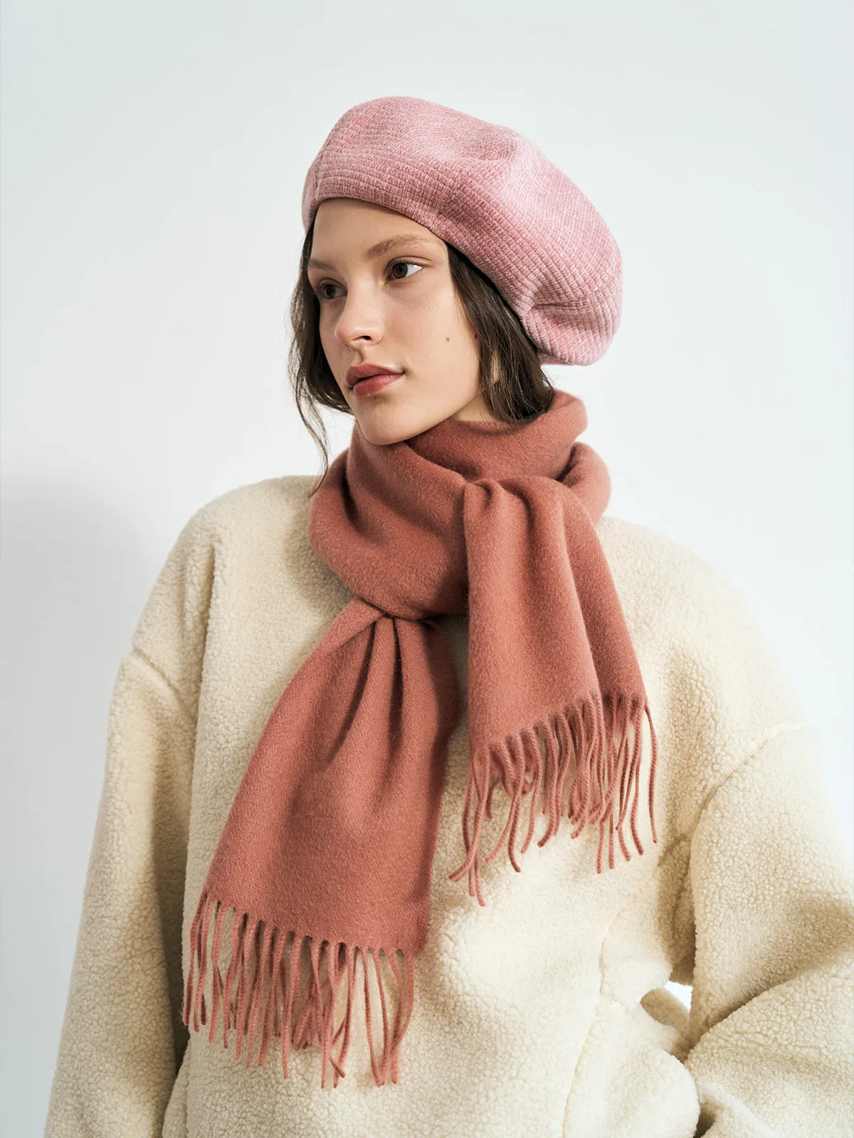 "Lost in Warmth" Classic Cashmere Scarf - Dusty Rose