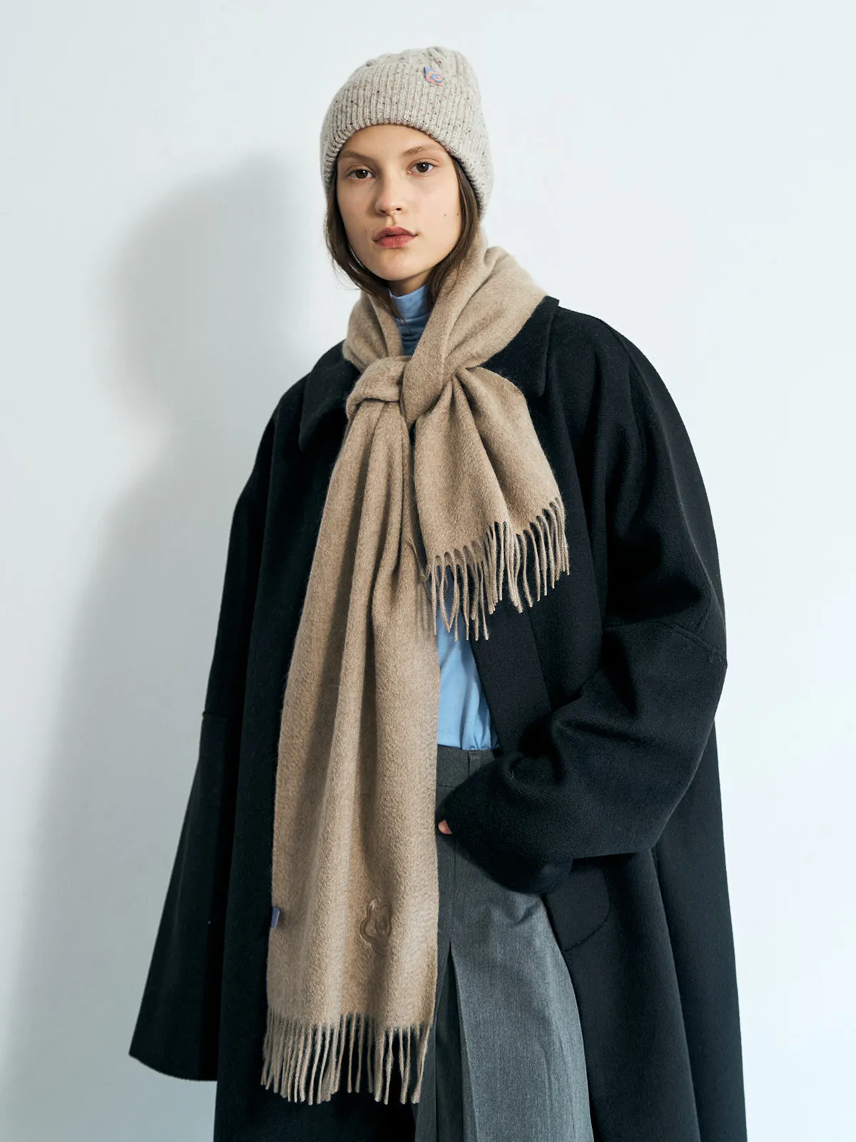 "Lost in Warmth" Classic Cashmere Scarf - Raw Cashmere