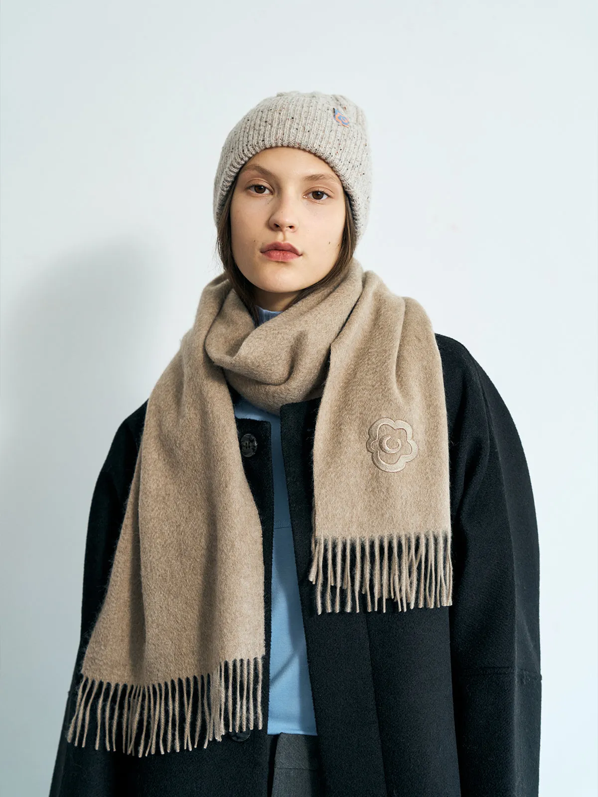 "Lost in Warmth" Classic Cashmere Scarf - Raw Cashmere