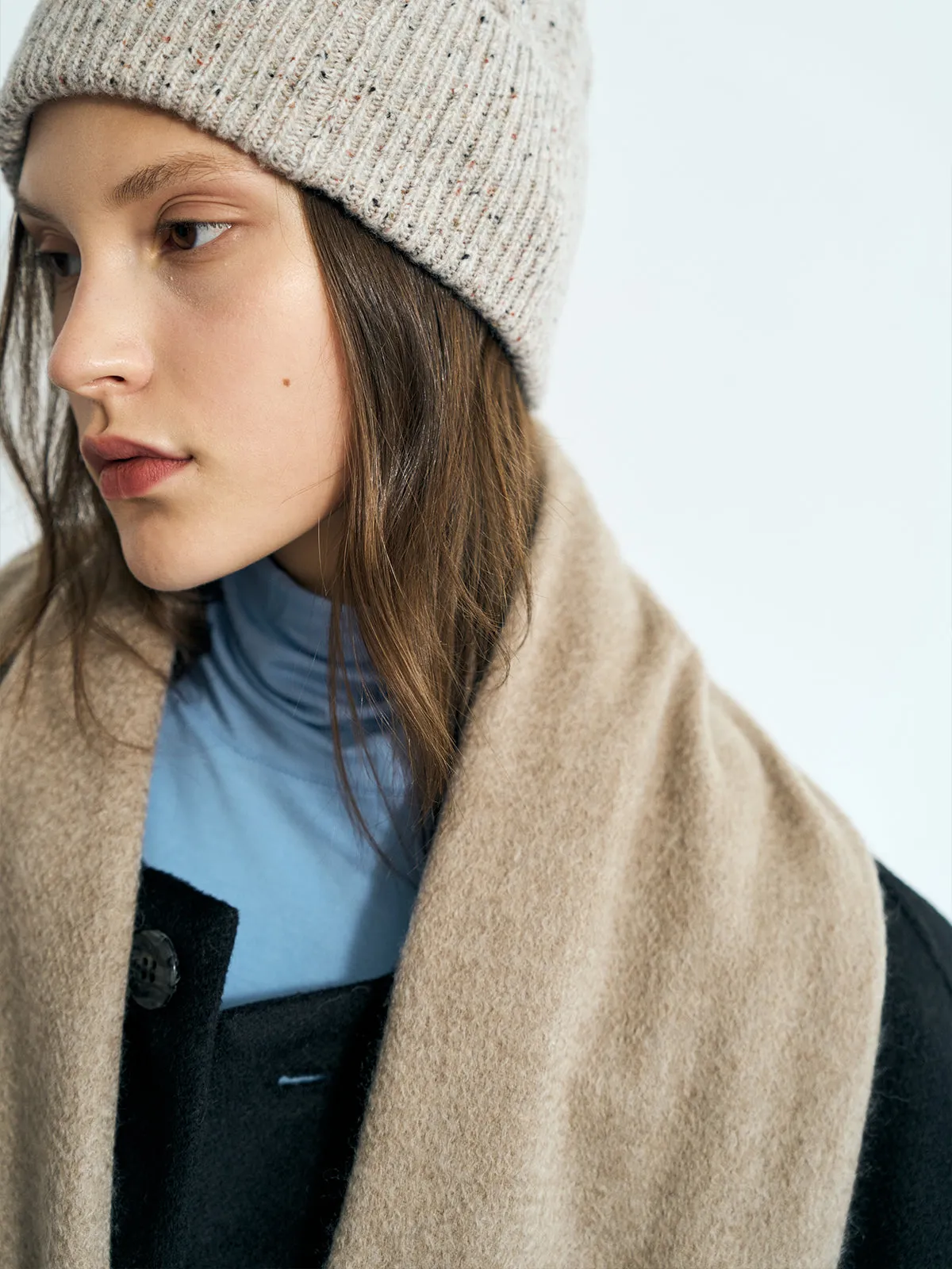 "Lost in Warmth" Classic Cashmere Scarf - Raw Cashmere