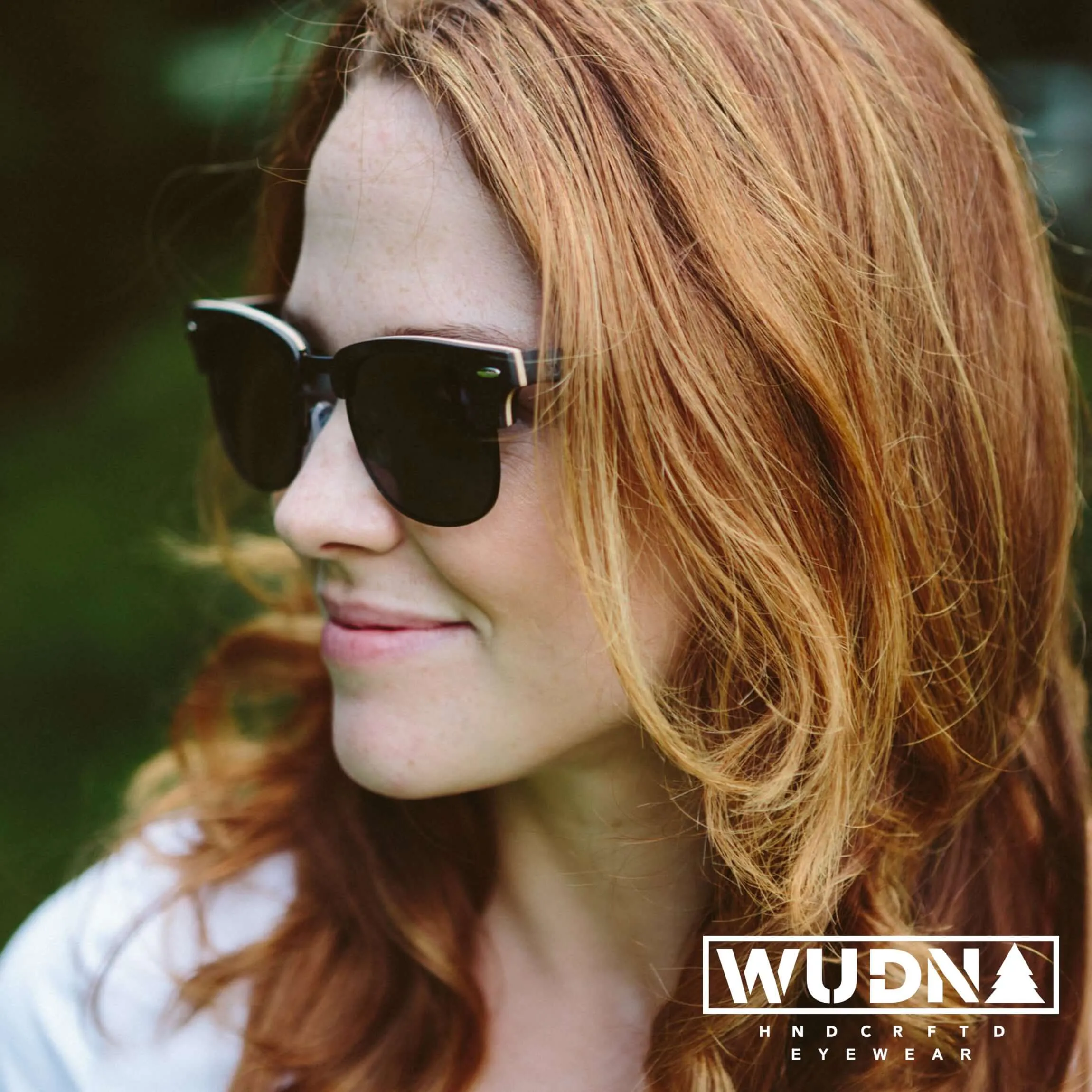 Real Ebony 1/2 Wood Browline Style RetroShade Sunglasses by WUDN