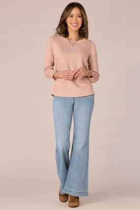 Ruched Side Knit Top - Dusty Pink